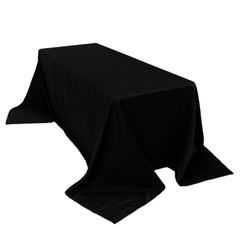 Lamour Satin 90"x132" Rectangle Tablecloth Black - Soft & Silk-Like Seamless Table Cover for Weddings & Parties