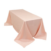 Lamour Satin 90"x132" Rectangle Tablecloth Blush - Soft & Silk-Like Seamless Table Cover