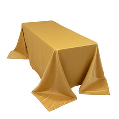 Lamour Satin 90"x132" Rectangle Tablecloth Champagne - Soft & Silk-Like Seamless Table Cover
