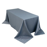 Lamour Satin 90"x132" Rectangle Tablecloth Dusty Blue - Soft & Silk-Like Seamless Table Cover