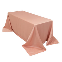 Lamour Satin 90"x132" Rectangle Tablecloth Dusty Rose - Soft & Silk-Like Seamless Table Cover