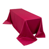 Lamour Satin 90"x132" Rectangle Tablecloth Fuchsia - Soft & Silk-Like Seamless Table Cover