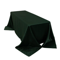 Lamour Satin 90"x132" Rectangle Tablecloth Hunter Emerald - Soft & Silk-Like Seamless Table Cover