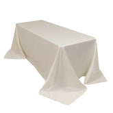 Lamour Satin 90"x132" Rectangle Tablecloth Ivory - Soft & Silk-Like Seamless Table Cover
