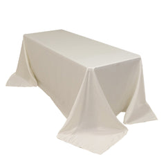 Lamour Satin 90"x132" Rectangle Tablecloth Ivory - Soft & Silk-Like Seamless Table Cover