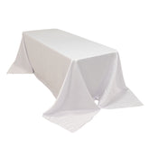 Lamour Satin 90"x132" Rectangle Tablecloth White - Soft & Silk-Like Seamless Table Cover for Weddings & Parties
