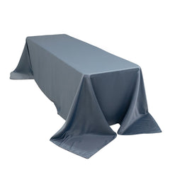 Lamour Satin 90"x156" Rectangle Tablecloth Dusty Blue - Luxurious, Soft Seamless Table Cover