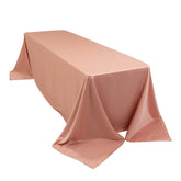 Lamour Satin 90"x156" Rectangle Tablecloth Dusty Rose - Luxurious, Soft Seamless Table Cover