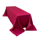 Lamour Satin 90"x156" Rectangle Tablecloth Fuchsia - Luxurious, Soft Seamless Table Cover