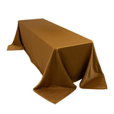 Lamour Satin 90"x156" Rectangle Tablecloth Gold - Luxurious, Soft Seamless Table Cover for Stylish Settings