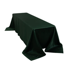 Lamour Satin 90"x156" Rectangle Tablecloth Hunter Emerald - Luxurious, Soft Seamless Table Cover