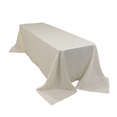 Lamour Satin 90"x156" Rectangle Tablecloth Ivory - Luxurious, Soft Seamless Table Cover