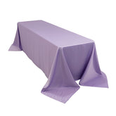 Lamour Satin 90"x156" Rectangle Tablecloth Lavender Lilac - Luxurious, Soft Seamless Table Cover