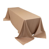 Lamour Satin 90"x156" Rectangle Tablecloth Nude - Luxurious, Soft Seamless Table Cover