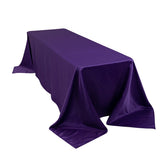 Lamour Satin 90"x156" Rectangle Tablecloth Purple - Luxurious, Soft Seamless Table Cover