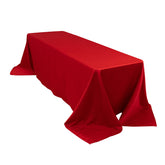 Lamour Satin 90"x156" Rectangle Tablecloth Red - Luxurious, Soft Seamless Table Cover