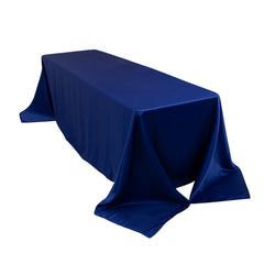 Lamour Satin 90"x156" Rectangle Tablecloth Royal Blue - Luxurious, Soft Seamless Table Cover