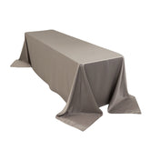 Lamour Satin 90"x156" Rectangle Tablecloth Silver - Luxurious, Soft Seamless Table Cover