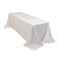 Lamour Satin 90"x156" Rectangle Tablecloth White - Luxurious, Soft Seamless Table Cover for Stylish Settings
