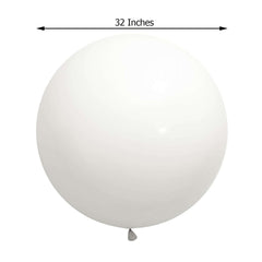 2 Pack 32" Large Balloons Helium or Air Latex Balloons Pastel White