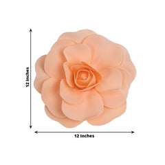 4 Pack 12" Large Blush Real Touch Artificial Foam DIY Craft Roses