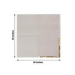50-Pack Paper Beverage Napkins Gray with Gold Foil Edge - 2 Ply Disposable Soft 18GSM Cocktail Napkins 5"x5"