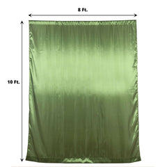 8ftx10ft Olive Green Satin Event Curtain Drapes, Backdrop Event Panel