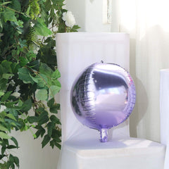 2 Pack 12" 4D Lavender Lilac Sphere Mylar Foil Helium or Air Balloons