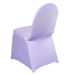 Spandex Chair Cover for Banquet Chairs Lavender Lilac - Stretch 160GSM Fabric with Slip-On Slipcover