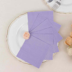 50-Pack Paper Beverage Napkins Lavender Lilac - 2 Ply Disposable Soft 18GSM Cocktail Napkins 5"x5"