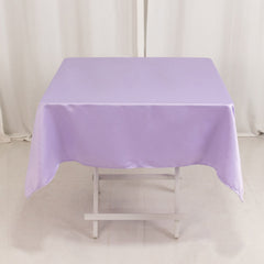 Lamour Satin 54"x54" Square Tablecloth Lavender Lilac - Durable & Silk-Like Table Cover