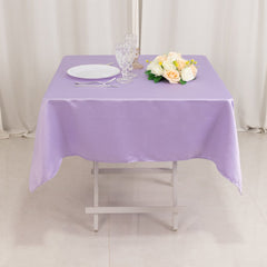 Lamour Satin 54"x54" Square Tablecloth Lavender Lilac - Durable & Silk-Like Table Cover