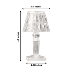 6-Pack Clear Crystal Acrylic LED Lamps Warm White Decorative Design - Accent Night Lights 4.5"