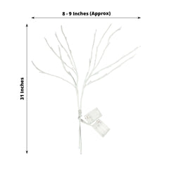 3-Pack LED Lighted Branches Artificial White - Warm White Tree Twig Lights with 60 Bright LED Bulbs 28.5"