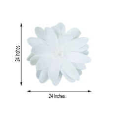 2 Pack 24" White Life-Like Soft Foam Craft Dahlia Flower Heads