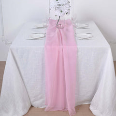 Premium Chiffon 6ft Table Runner Pink - Flowy & Lightweight Table Decor