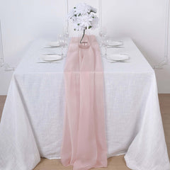 Premium Chiffon 6ft Table Runner Blush - Flowy & Lightweight Table Decor