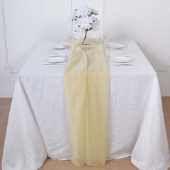Premium Chiffon 6ft Table Runner Champagne - Flowy & Lightweight Table Decor