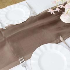 Premium Chiffon 6ft Table Runner Taupe - Flowy & Lightweight Table Decor