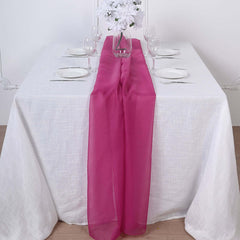 Premium Chiffon 6ft Table Runner Fuchsia - Flowy & Lightweight Table Decor