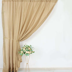 8ftx8ft Natural Jute Faux Burlap Event Curtain Drapes With Rod Pockets, Rustic Photography Backdrop Event Panel
