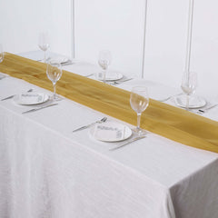 Premium Chiffon 6ft Table Runner Mustard Yellow - Flowy & Lightweight Table Decor