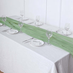 Premium Chiffon 6ft Table Runner Sage Green - Flowy & Lightweight Table Decor