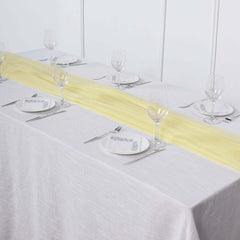 Premium Chiffon 6ft Table Runner Yellow - Flowy & Lightweight Table Decor