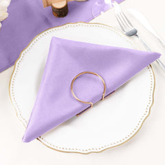 5 Pack Polyester 20"x20" Napkins Lavender Lilac - Wrinkle Resistant & Easy Care Cloth Napkins