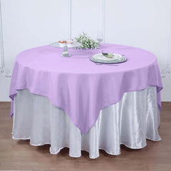 Polyester 90"x90" Table Overlay Square Tablecloth Lavender Lilac - Wrinkle-Resistant & Durable Table Cover