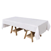 Paper Linen-Like Airlaid Tablecloth Rectangle White - Convenient Disposable Table Cover 50"x108"