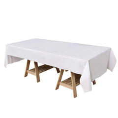Paper Linen-Like Airlaid Tablecloth Rectangle White - Convenient Disposable Table Cover 50"x108"