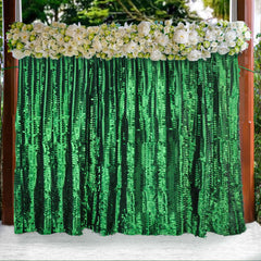 8ftx8ft Green 3D Leaf Petal Taffeta Event Curtain Drapes, Backdrop Event Panel With Rod Pocket