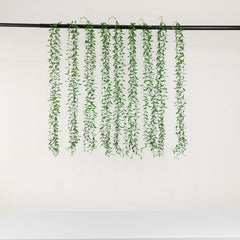 10 Pack Artificial Hanging Vines Weeping Willow Leaves with Stems, Fake Ivy Greenery Garland for Backdrop Wall Decor - 3.5ft